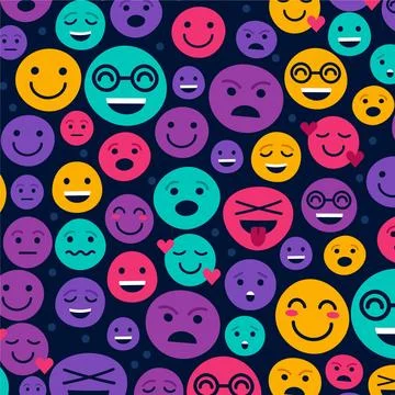 Colourful smile emoticons pattern Stock Illustration