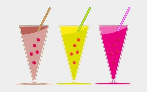 Colourful Smoothie Fruit Drinks vector Illustration Stock Illustration