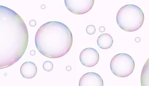 Colourful Soap bubble close up, 3D rendering Stock Illustration