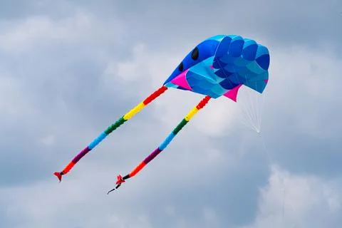 Colourful soft kite flying Stock Photos