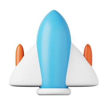 Colourful space rocket high quality 3D render illustration icon. イラスト素材