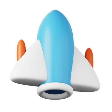 Colourful space rocket high quality 3D render illustration icon. イラスト素材