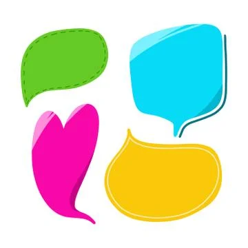 Colourful speech bubbles for you message in cartoon style Stock Illustration