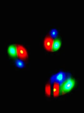 Colourful sphere light in dark background Stock Photos