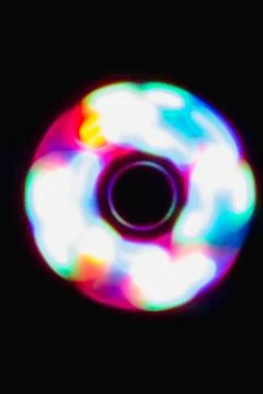 Colourful sphere light in dark background Stock Photos