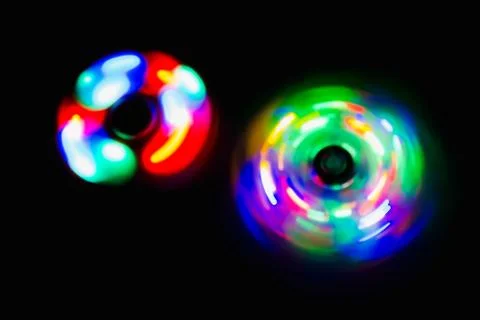 Colourful sphere light in dark background Stock Photos