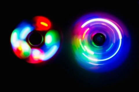 Colourful sphere light in dark background Stock Photos