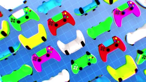 Colourful Spinning Game Controllers Stock Footage 265272252