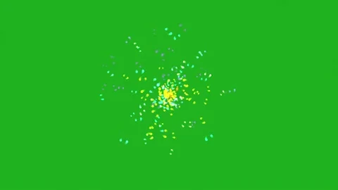 Colourful spinning particles motion graphics with green screen background Stock Footage 156458745