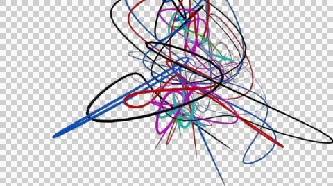 Colourful splines randomly moving Stock Footage 47869184