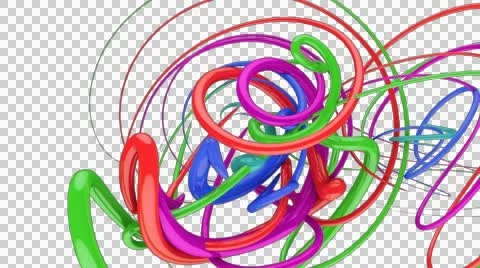 Colourful splines spiral rotating Stock Footage 49193531