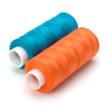 Colourful spools of thread Stock Photos