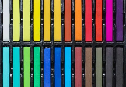 Colourful square chalk Stock Photos