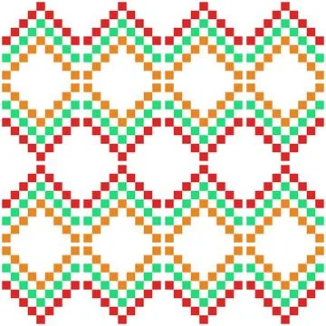 Colourful square vintage fabric pattern        Stock Illustration
