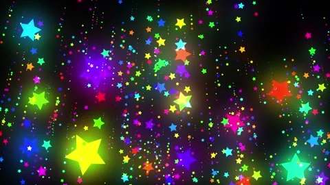 Colourful Stars Rain Stock Footage 322033213