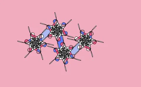 Colourful star‑shaped patterns on pink background Stock Illustration