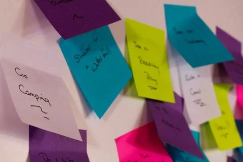 Colourful sticky notes with things to do Stock Photos