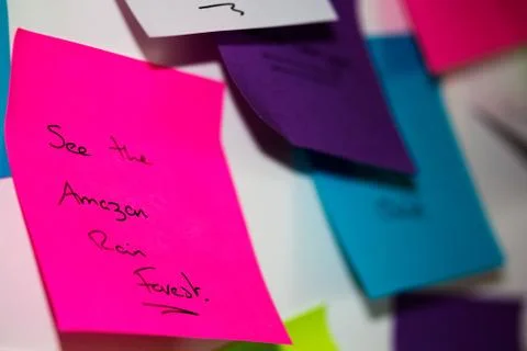 Colourful sticky notes with things to do Stock Photos