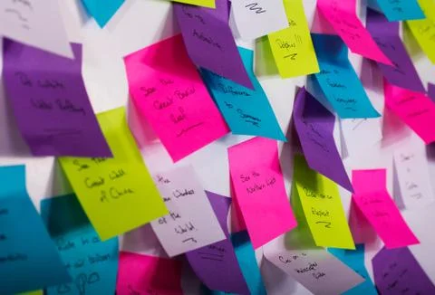 Colourful sticky notes with things to do Stock Photos