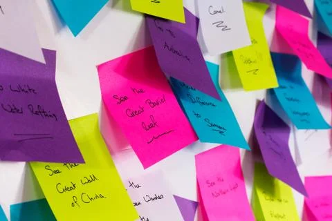 Colourful sticky notes with things to do Stock Photos