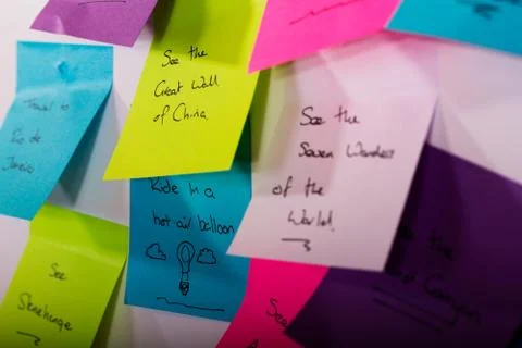 Colourful sticky notes with things to do Stock Photos