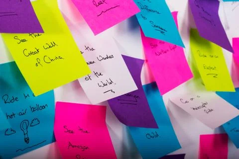 Colourful sticky notes with things to do Stock Photos
