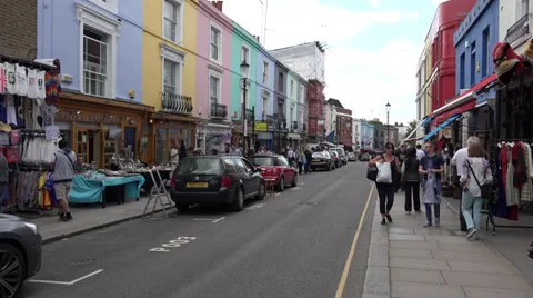 Colourful Storefronts Portobello Road 스톡 동영상 39168982