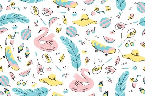 Colourful summer pattern Illustrazione stock