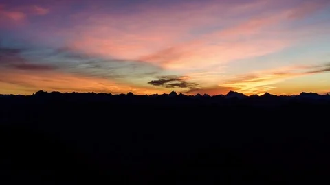 Colourful Sunrise Timelapse over Distant Mountains Stock Footage