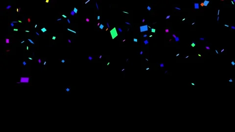 Colourful surprise confetti explode on black backgrounds rendering Vídeos de archivo 328214153
