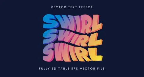 Colourful swirl text effect Stock Illustration