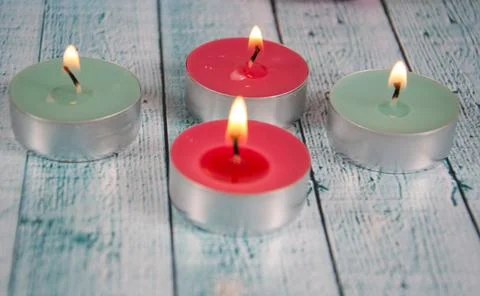 Colourful tea light Stock Photos