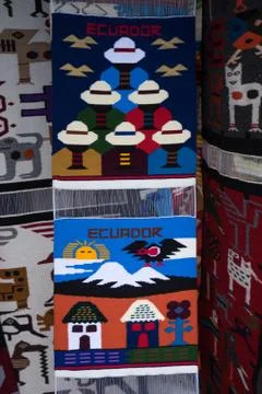 Colourful textiles in Ecuador Stock Photos