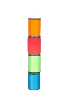 Colourful thread isolated on white Stock Photos