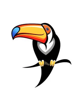 Colourful toucan on a branch イラスト素材