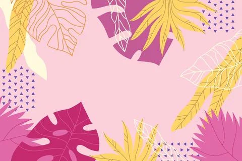 Colourful tropical background with empty space Stock Illustration