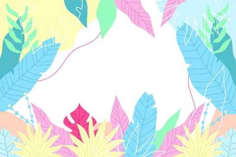 Colourful tropical background with empty space Stock Illustration