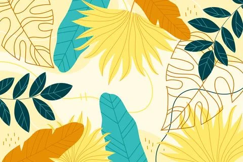 Colourful tropical wallpaper with empty space Stock Illustration