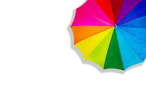 Colourful umbrella isolated on the white background Stock Photos