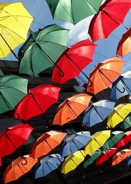 Colourful umbrellas Stock Photos