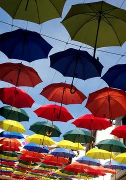 Colourful umbrellas Stock Photos