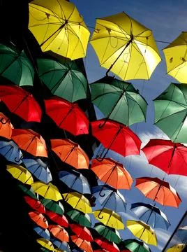 Colourful umbrellas Foto stock