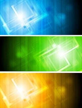 Colourful vector banners with tech elements. Eps 10 Colourful vector banne... Stock Photos