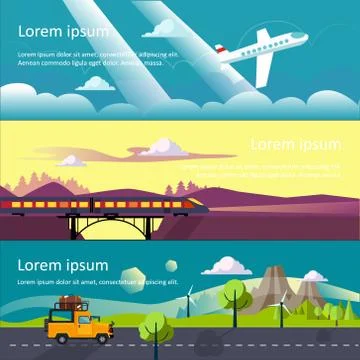 Colourful Vector Flat Banner Stock Illustration