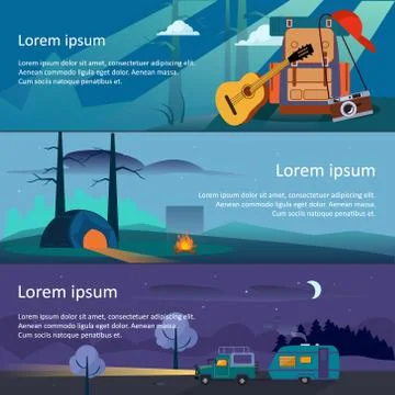 Colourful Vector Flat Banner Stock Illustration