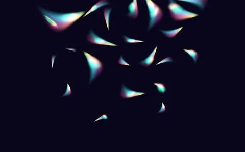 Colourful vector lens, crystal rainbow light and flare transparent effects... Stock Illustration