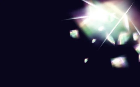 Colourful vector lens, crystal rainbow light and flare transparent effects... Stock Illustration