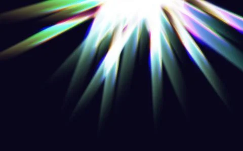Colourful vector lens, crystal rainbow light and flare transparent effects. Stock Illustration