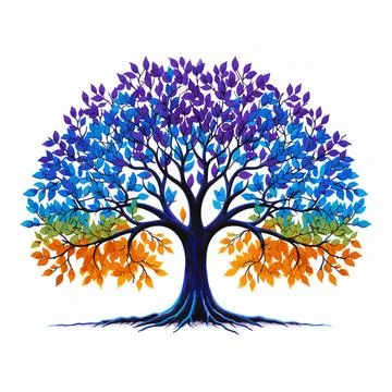 Colourful Vector Tree illustration Stock Illustration