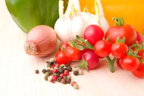 Colourful vegetable on a table Stock Photos